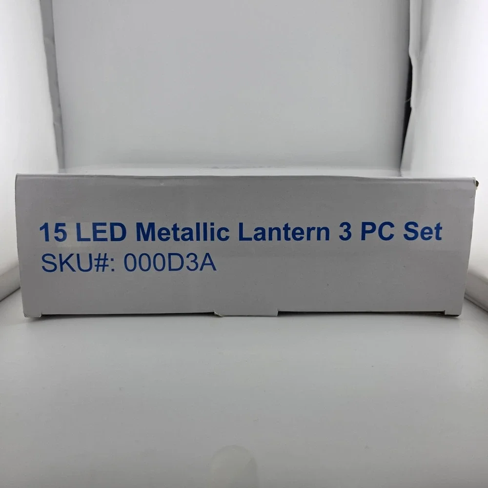 Smart Home‎ 15 LED Metallic Lantern 3 PC Set Red Blue Blue Patriot Outdoor Light